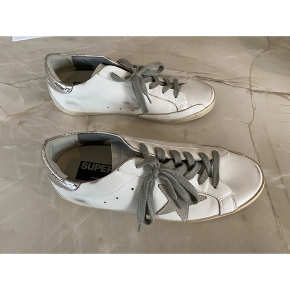 Golden Goose GGBD Super-Star Unisex White Silver 41 EUC/New? - Picture 4 of 11